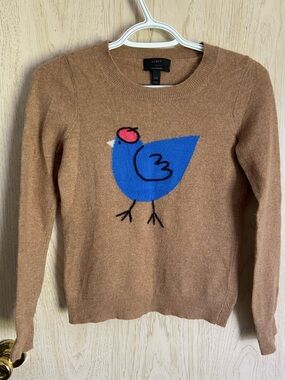 J.CREW French Hen Women's Pullover Sweater With Cashmere Long Sleeve Tan XXS